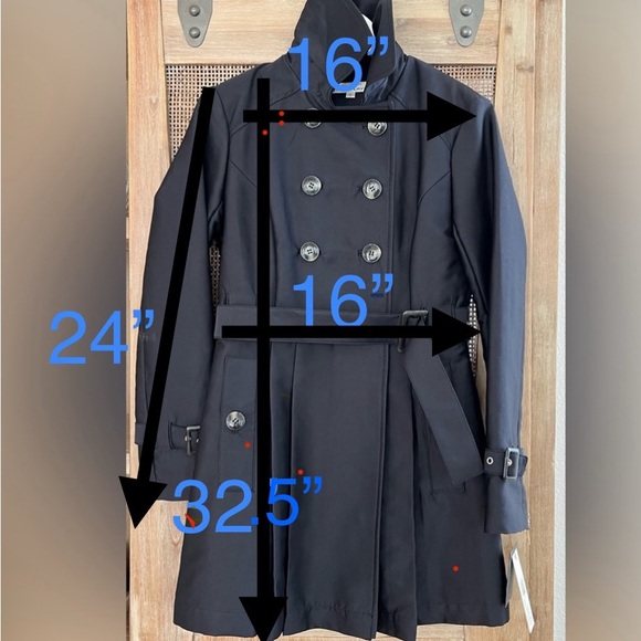 Kenneth Cole New York Jackets & Blazers - New Kenneth Cole Belted Trench Coat with pleats Navy blue size Small